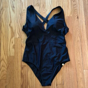 Summersalt sz 12 black one piece swimming suit great pre owned condition